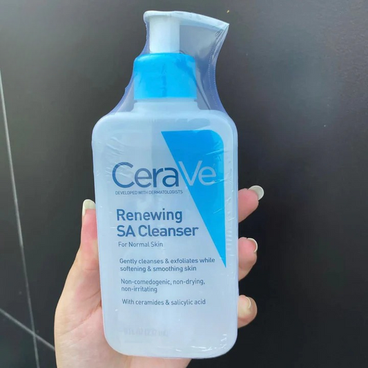 CeraVe Renewing SA Cleanser And Hydrating Cleanser with Salicylic Acid & Ceramides – (237ml)