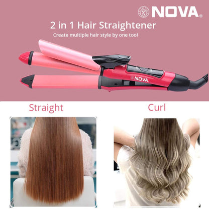 Nova 2‑in‑1 Hair Straightener & Curler