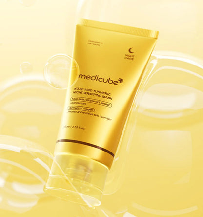 Medicube Turmeric Overnight Wrapping Peel off mask For Glowing Elastic Skin